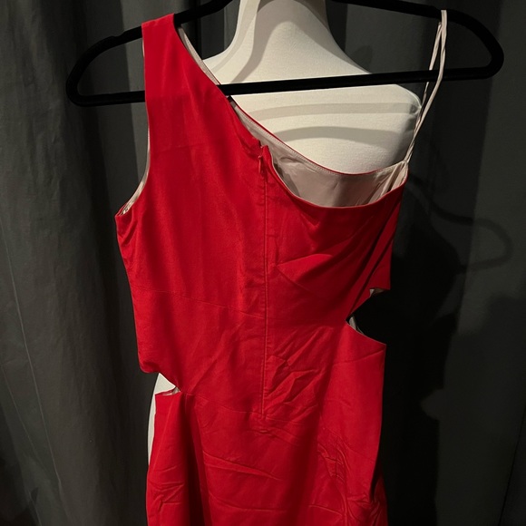 Brose Red One Shoulder Cut Out Dress - Picture 4 of 4